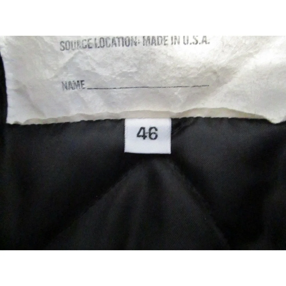 U.S. Navy Pea Coat‎ Wool Man's Size 46 Black Military Anchor Button Quilted 90s